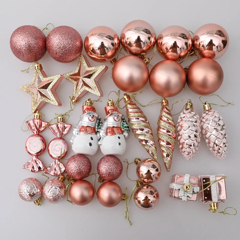 29/20Pcs Christmas Tree Balls Hanging Pendant Candy Cane Pine Cone Ornament Set Christmas Home Decoration 2024 Navidad New Year